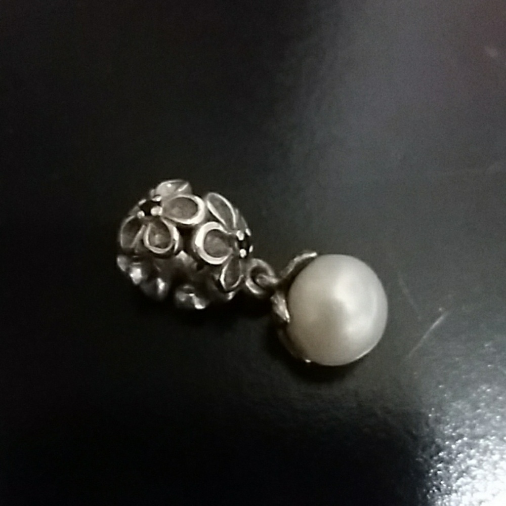 Pandora sterling silver Pearl charm